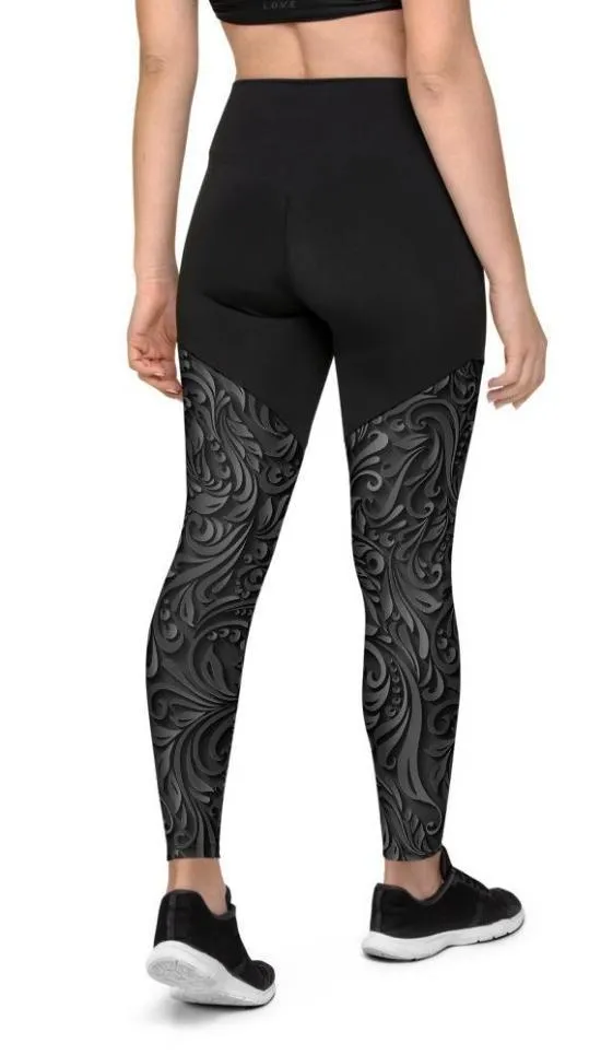 3D Art Deco Compression Leggings