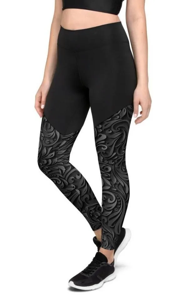 3D Art Deco Compression Leggings