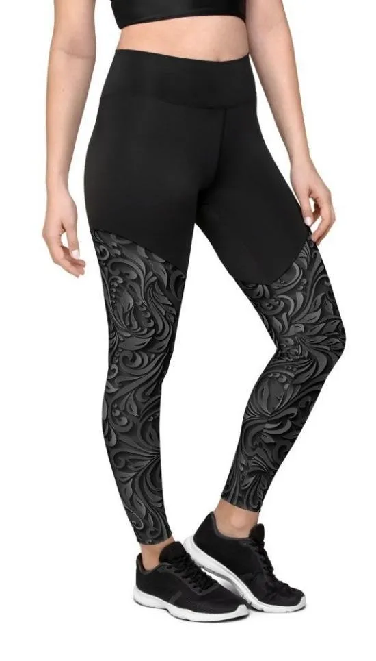 3D Art Deco Compression Leggings