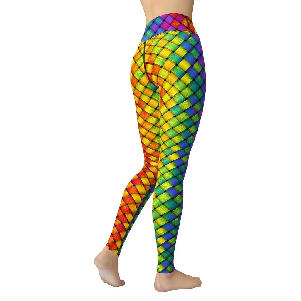 3D Rainbow Pattern Yoga Leggings