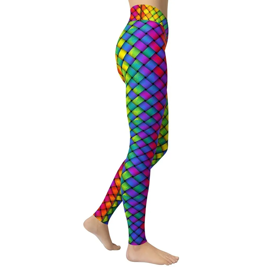 3D Rainbow Pattern Yoga Leggings