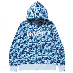 A Bathing Ape Men ABC Camo Bape Full Zip Hoodie (blue)