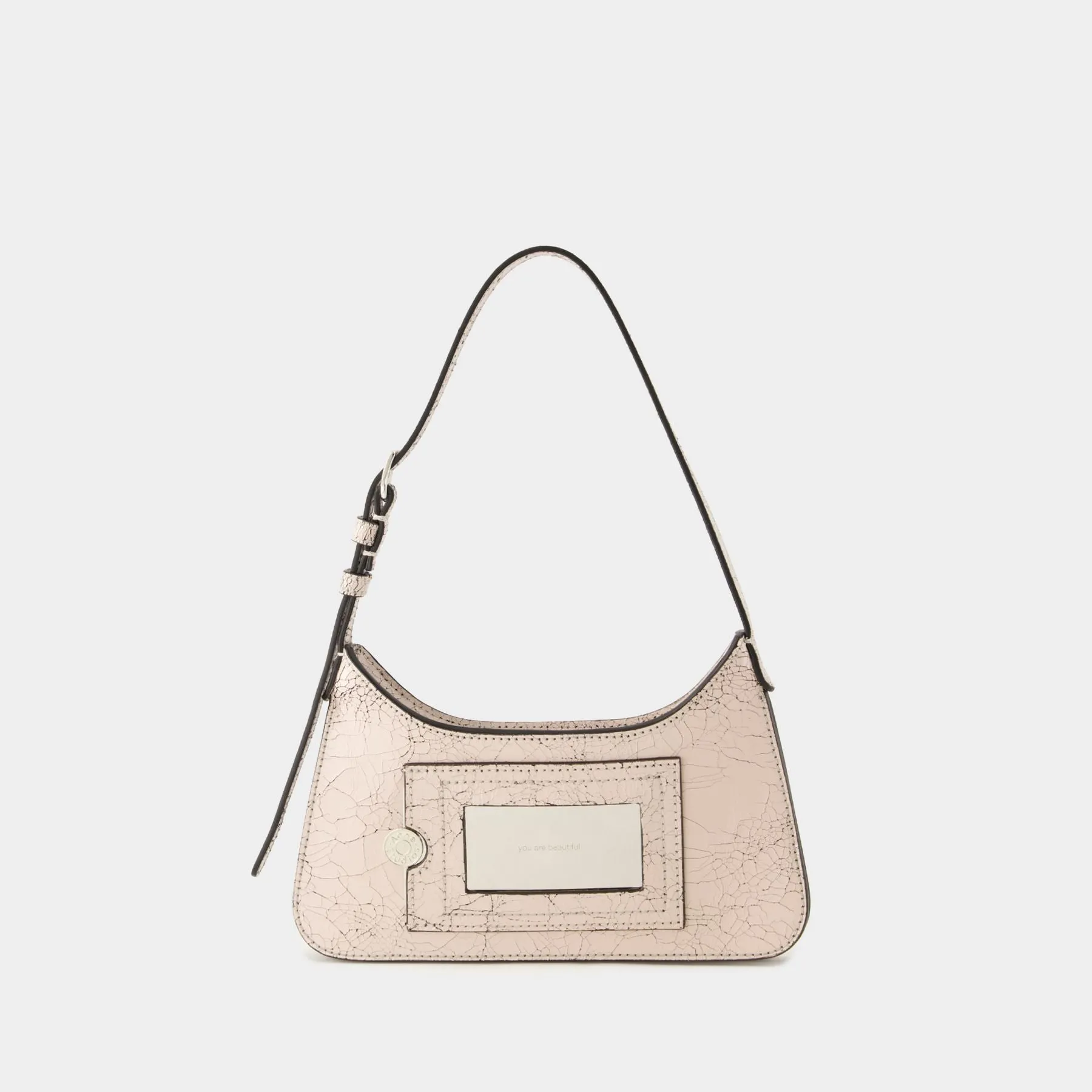 Acne Studios  Platt Micro Crackle Hobo Bag - Acne Studios - Leather - Pastel Pink