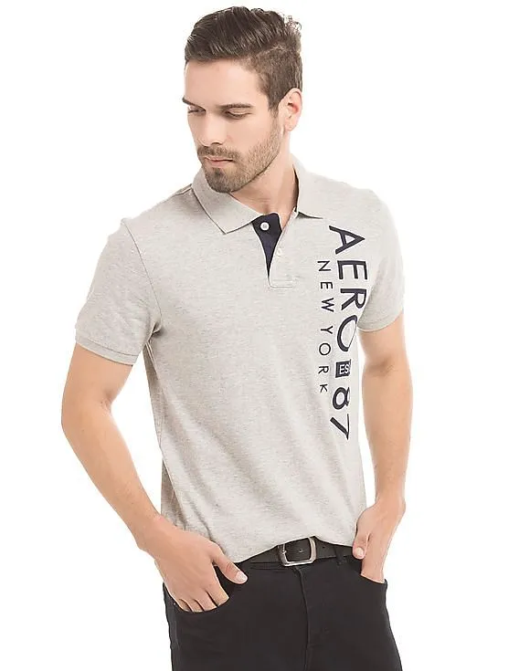 Aeropostale Melange Appliqued Polo Shirt