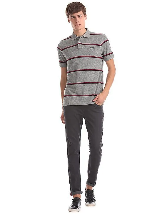 Aeropostale Regular Fit Heathered Polo Shirt