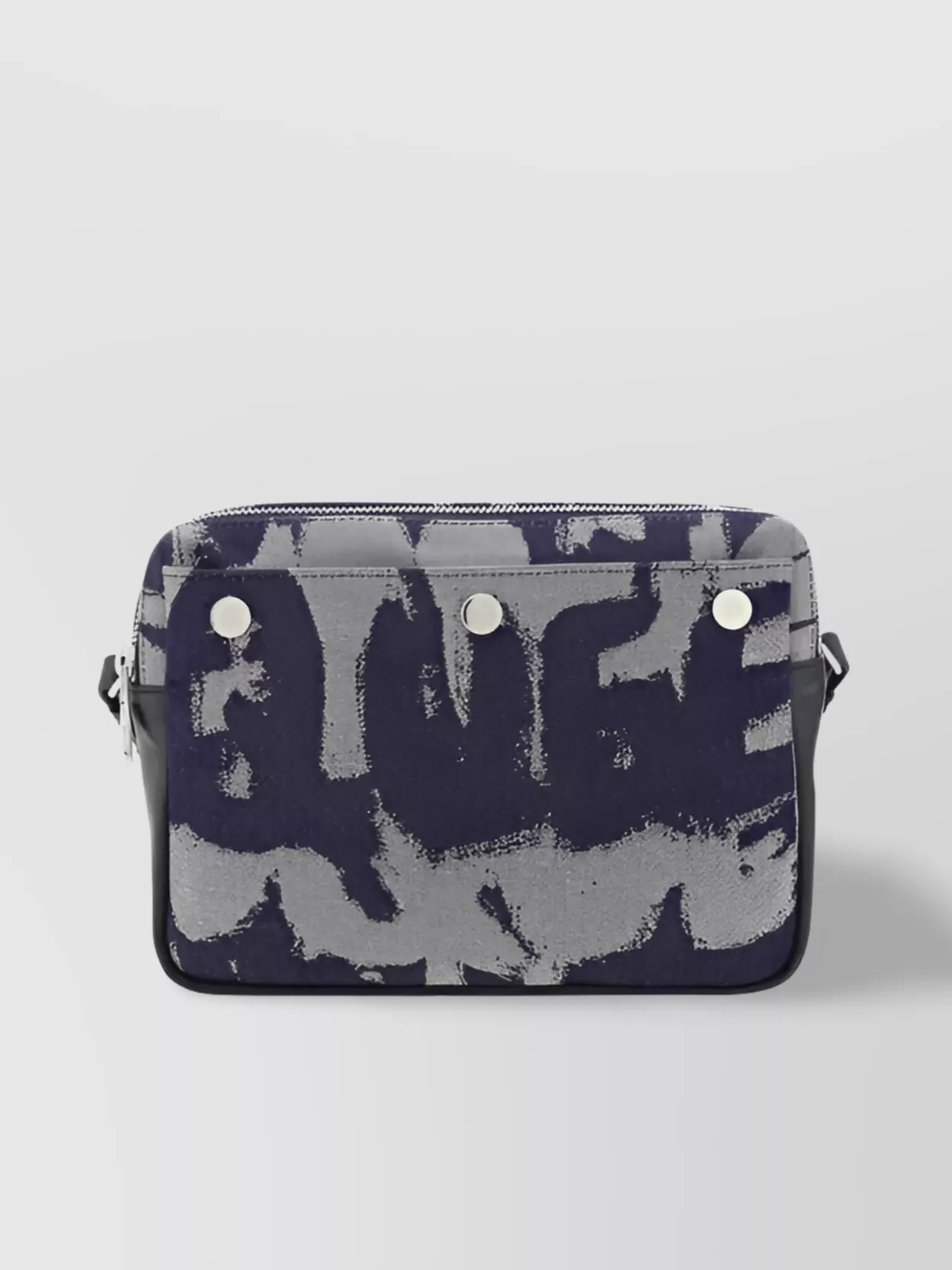 Alexander McQueen   Graffiti pattern cotton shoulder bag with adjustable strap