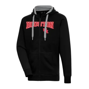 Antigua Houston Cougars Black Big & Tall Victory Raglan Full-Zip Hoodie Jacket