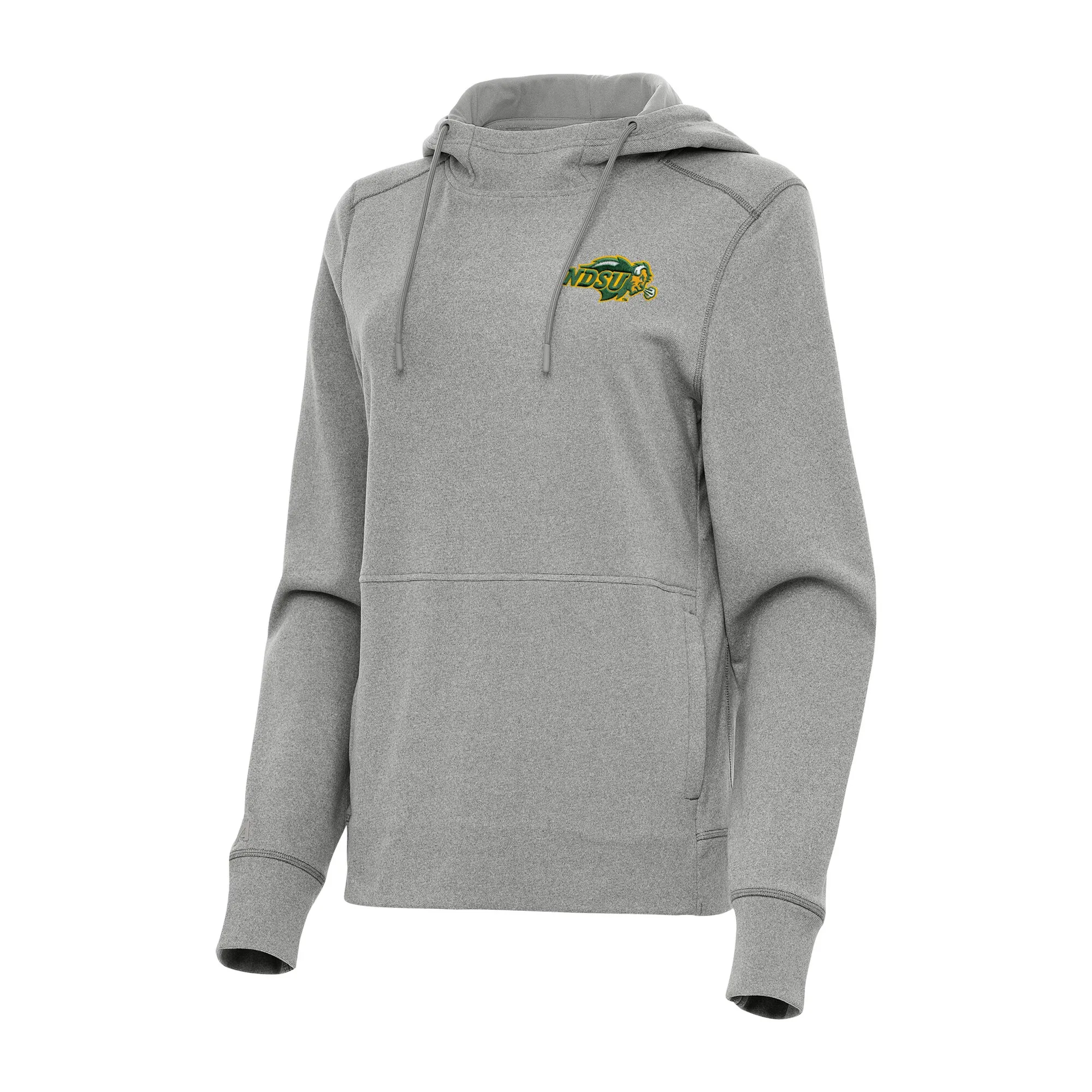 Antigua NDSU Bison Women's Heather Gray Justice Pullover Hoodie