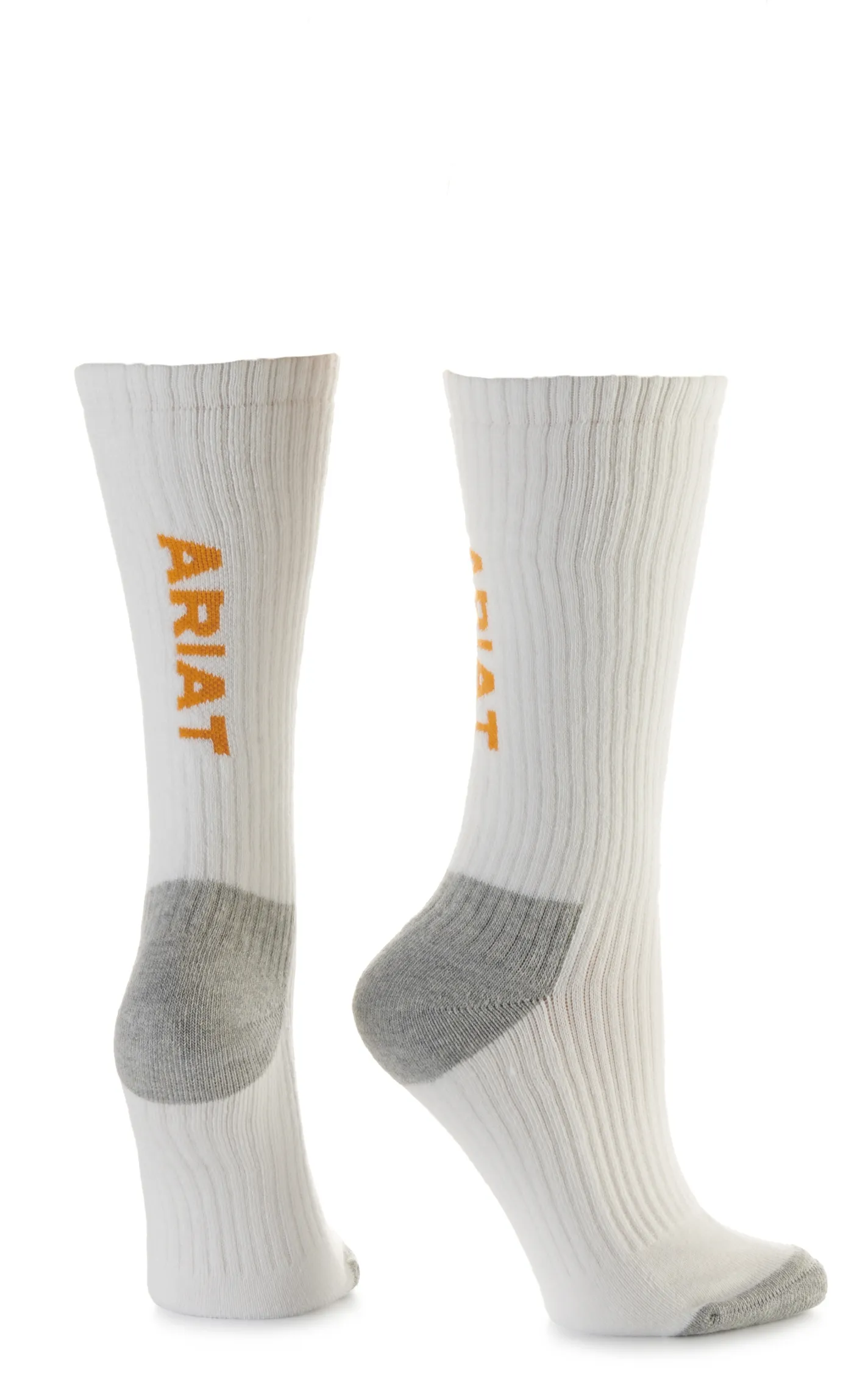 Ariat Men's White and Grey Mid Calf 3Pk Boot Socks (X-Large)