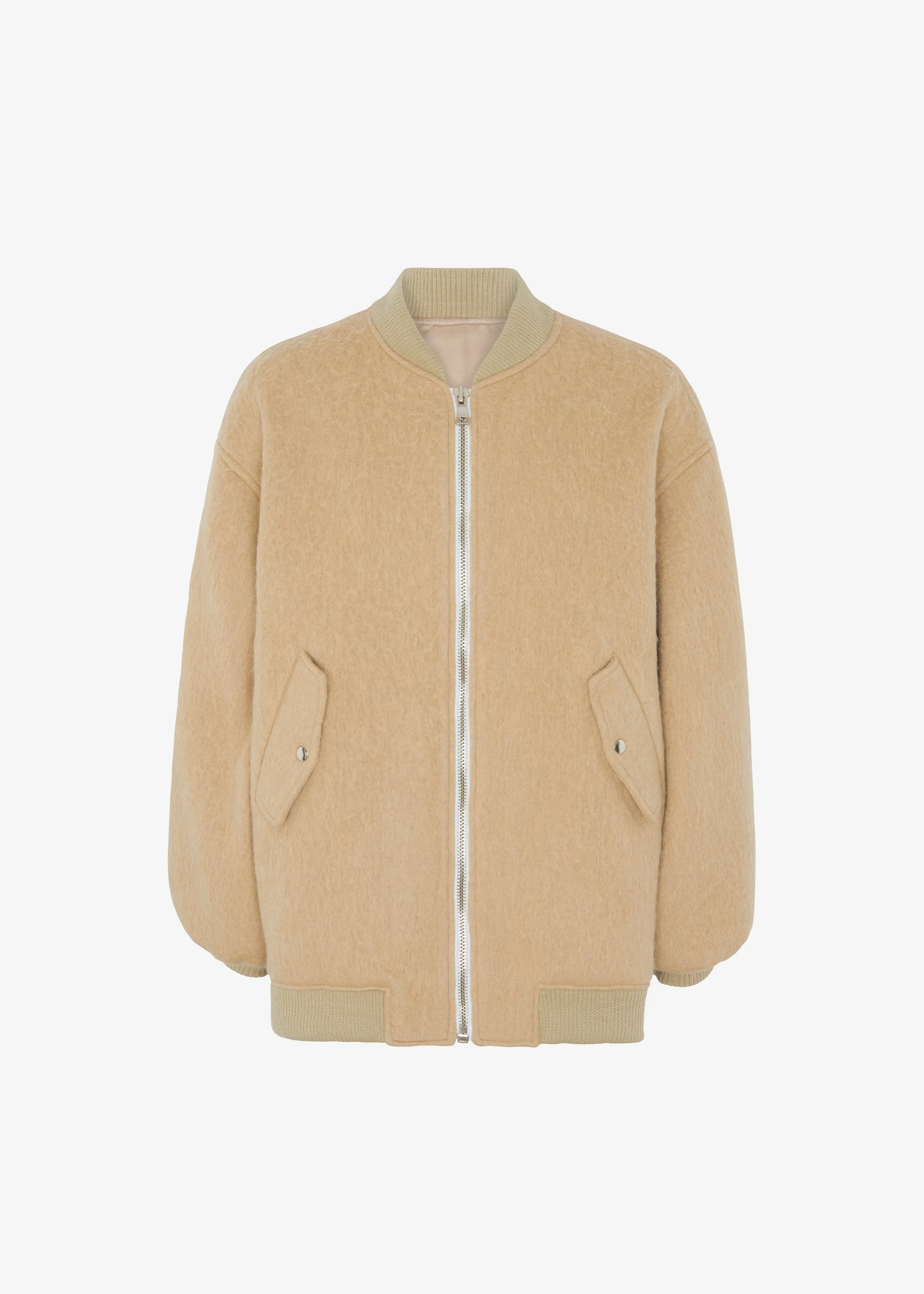 Astra Wool Bomber Jacket - Pale Yellow