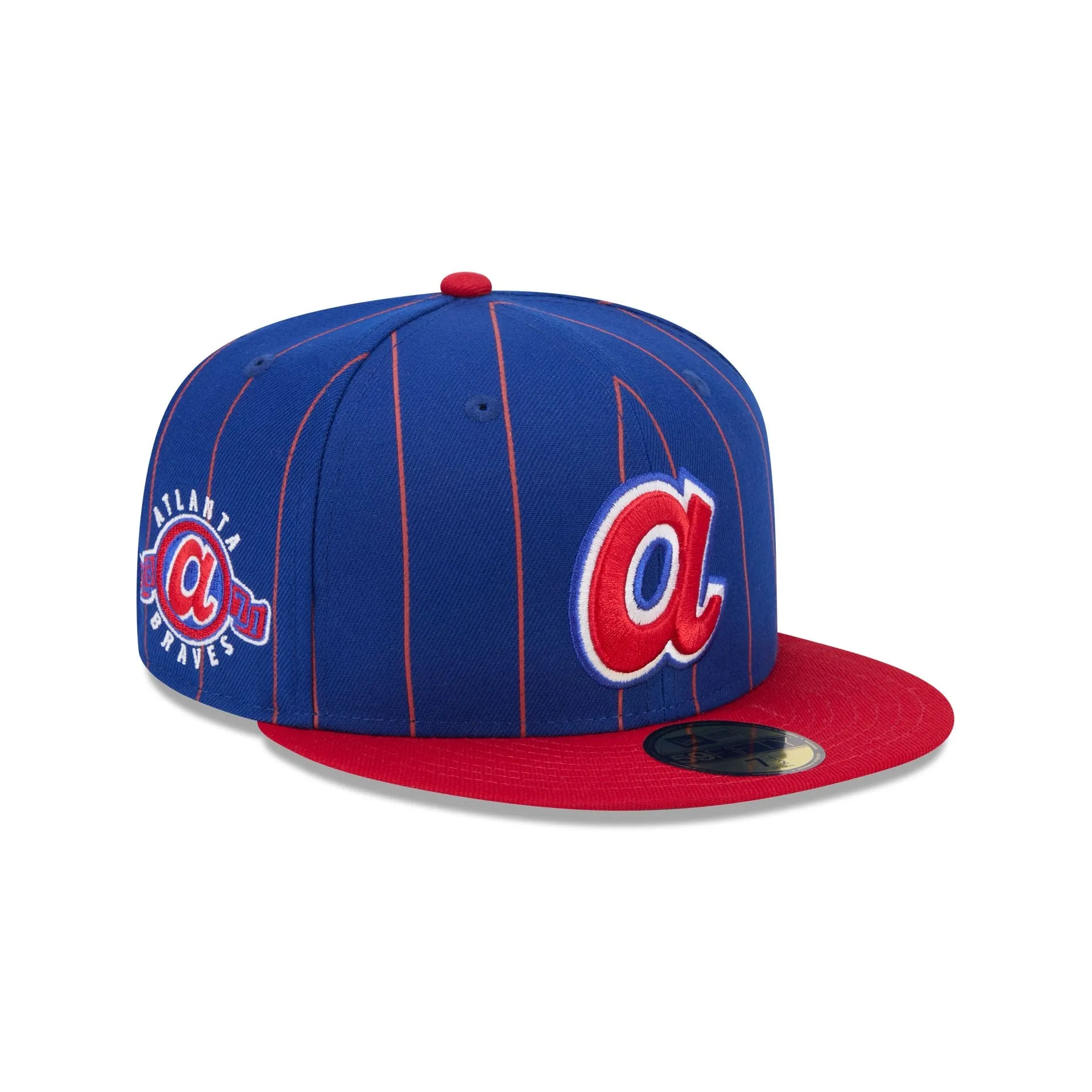 Atlanta Braves Throwback Pinstripe 59FIFTY Fitted Hat