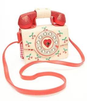 Betsey Johnson Red Cherry Phone Handbag