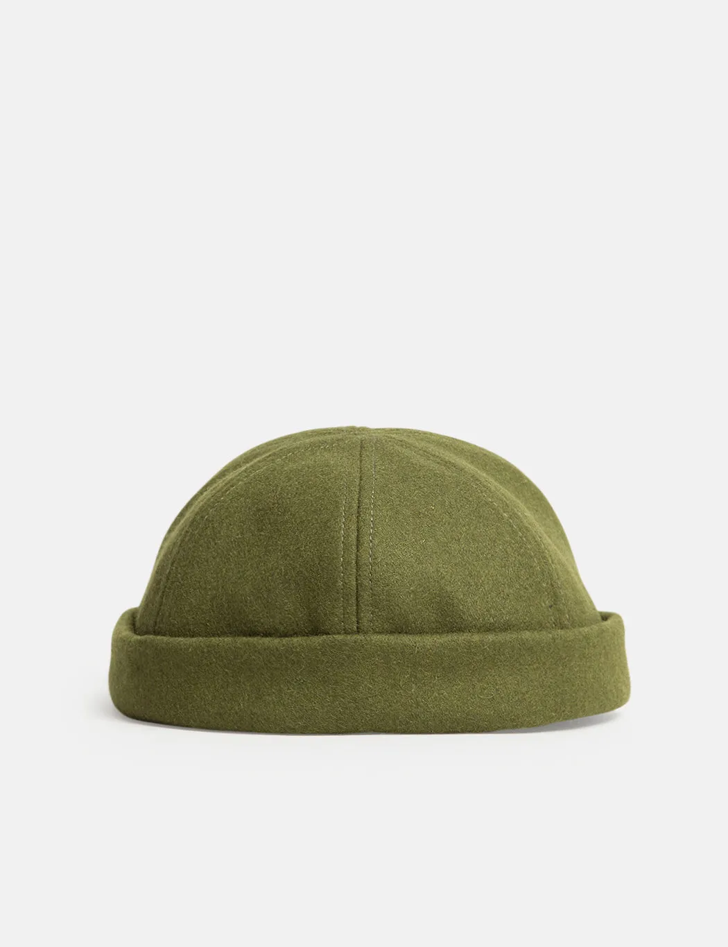 Bhode Dock Worker Hat (Wool) - Olive Green