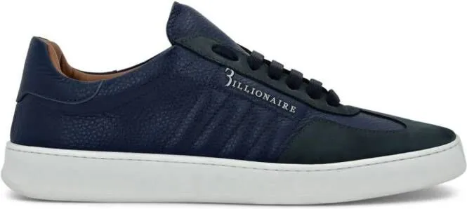 Billionaire Nabuk panelled leather sneakers Blue