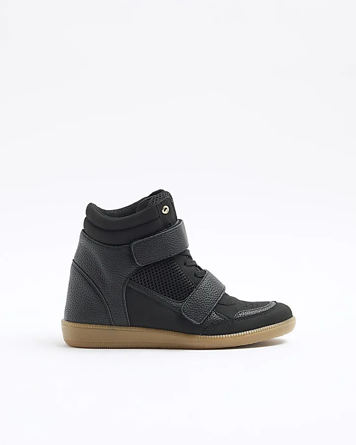 Black High Top Wedge Trainers