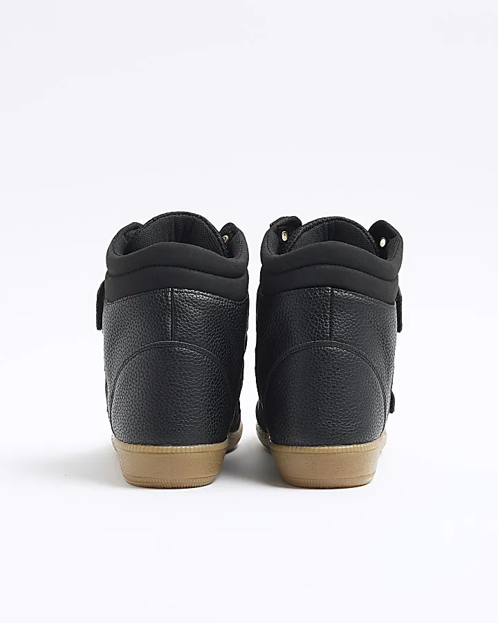 Black High Top Wedge Trainers