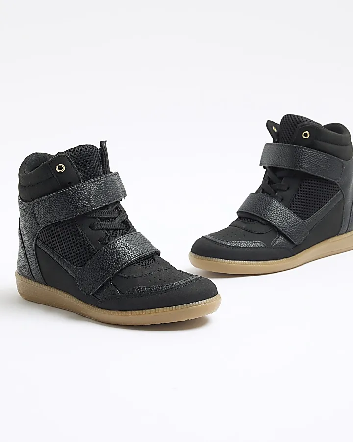 Black High Top Wedge Trainers