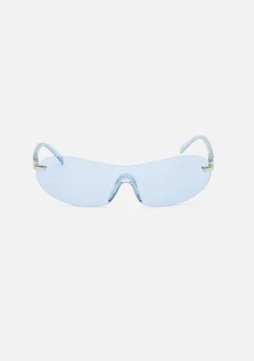 Blue 2000s Shield Sunglasses-