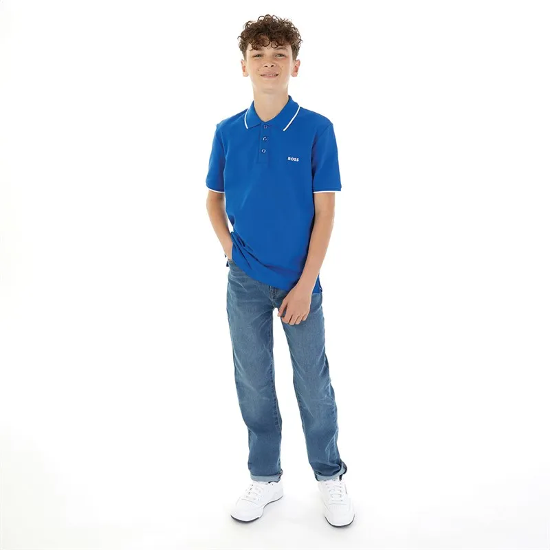 BOSS Boys Polo Top Electric Blue