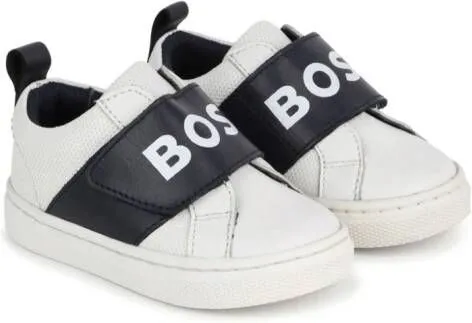 BOSS Kidswear logo-strap sneakers White