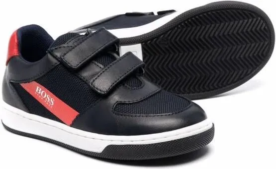 BOSS Kidswear touch-strap low-top sneakers Black