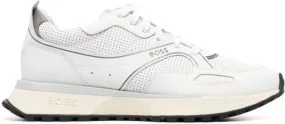 BOSS lace-up leather sneakers White