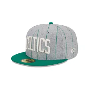 Boston Celtics Heather Pinstripe 59FIFTY Fitted Hat