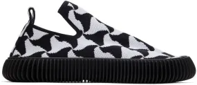 Bottega Veneta Black & White Ripple Sneakers