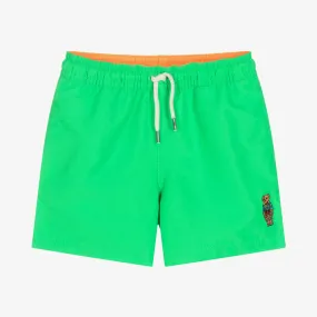 Boys Green Polo Bear Swim Shorts