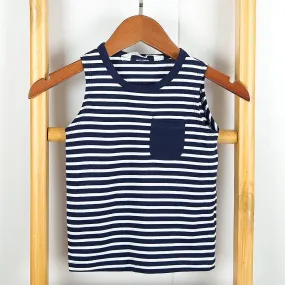 Boy's Imported Navy Strips Soft Cotton Vest (HM-15034)