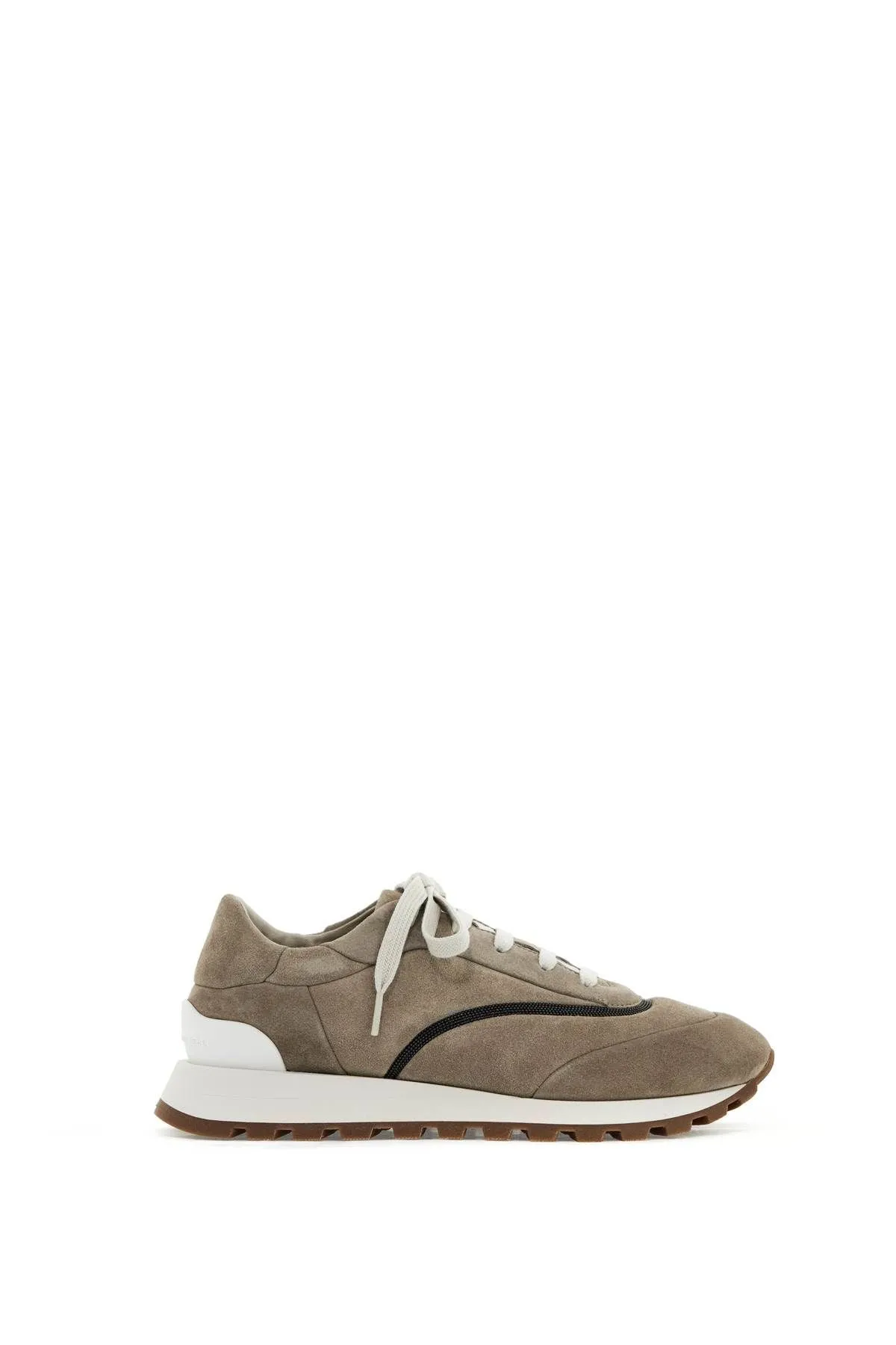 Brunello Cucinelli    Brunello Cucinelli Wool Sneakers With Precious Stripe Design