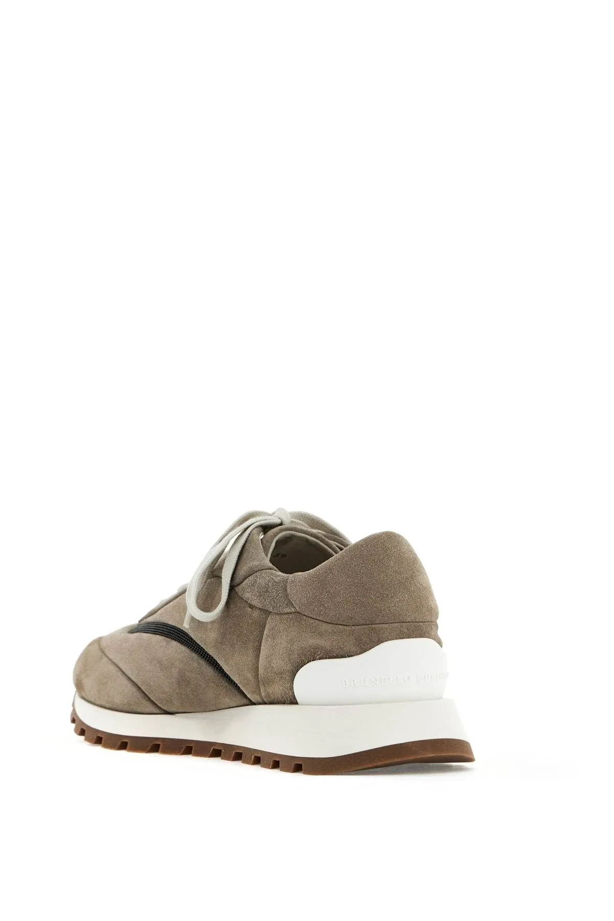 Brunello Cucinelli    Brunello Cucinelli Wool Sneakers With Precious Stripe Design