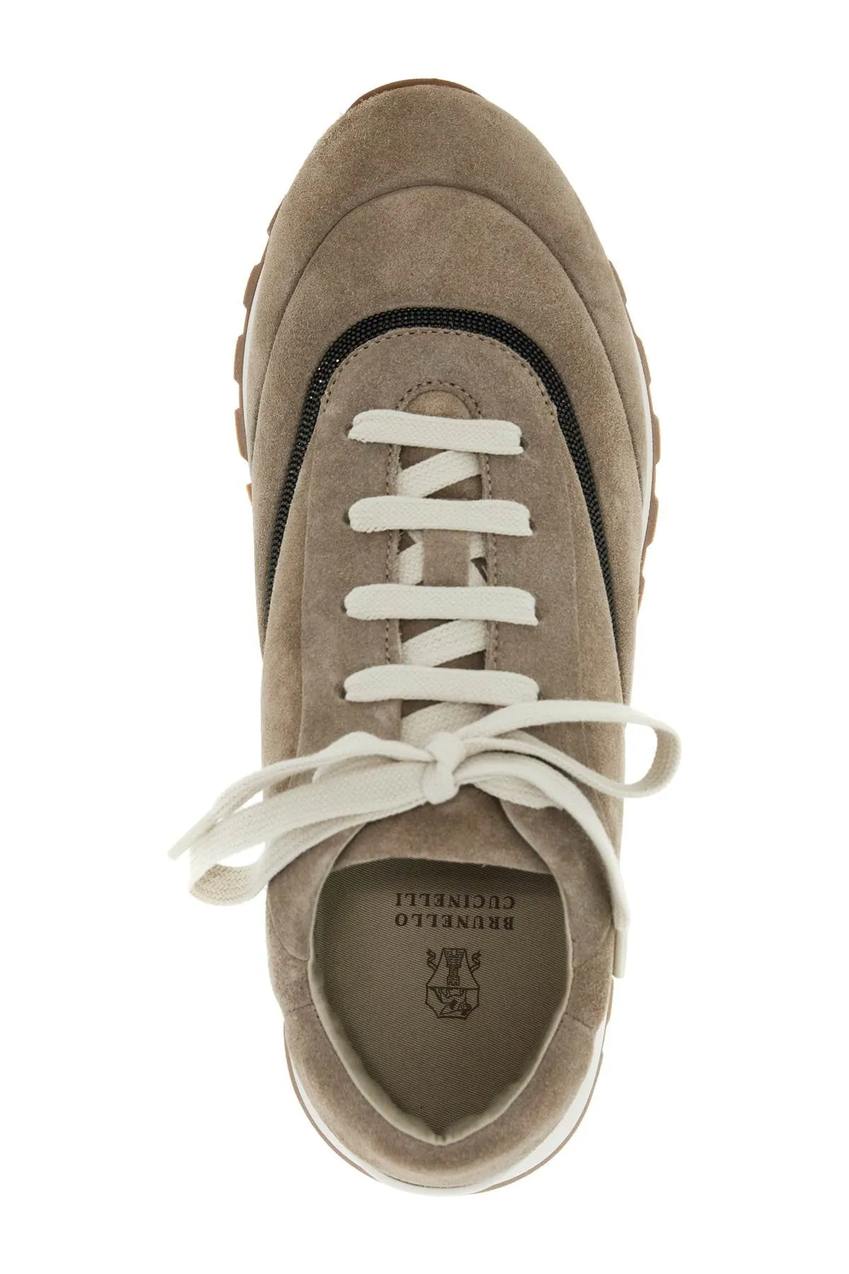 Brunello Cucinelli    Brunello Cucinelli Wool Sneakers With Precious Stripe Design