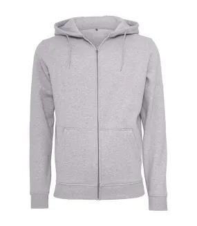 Build Your Brand Mens Heavy Zip Up Hoodie (Heather Gray) - UTRW5680