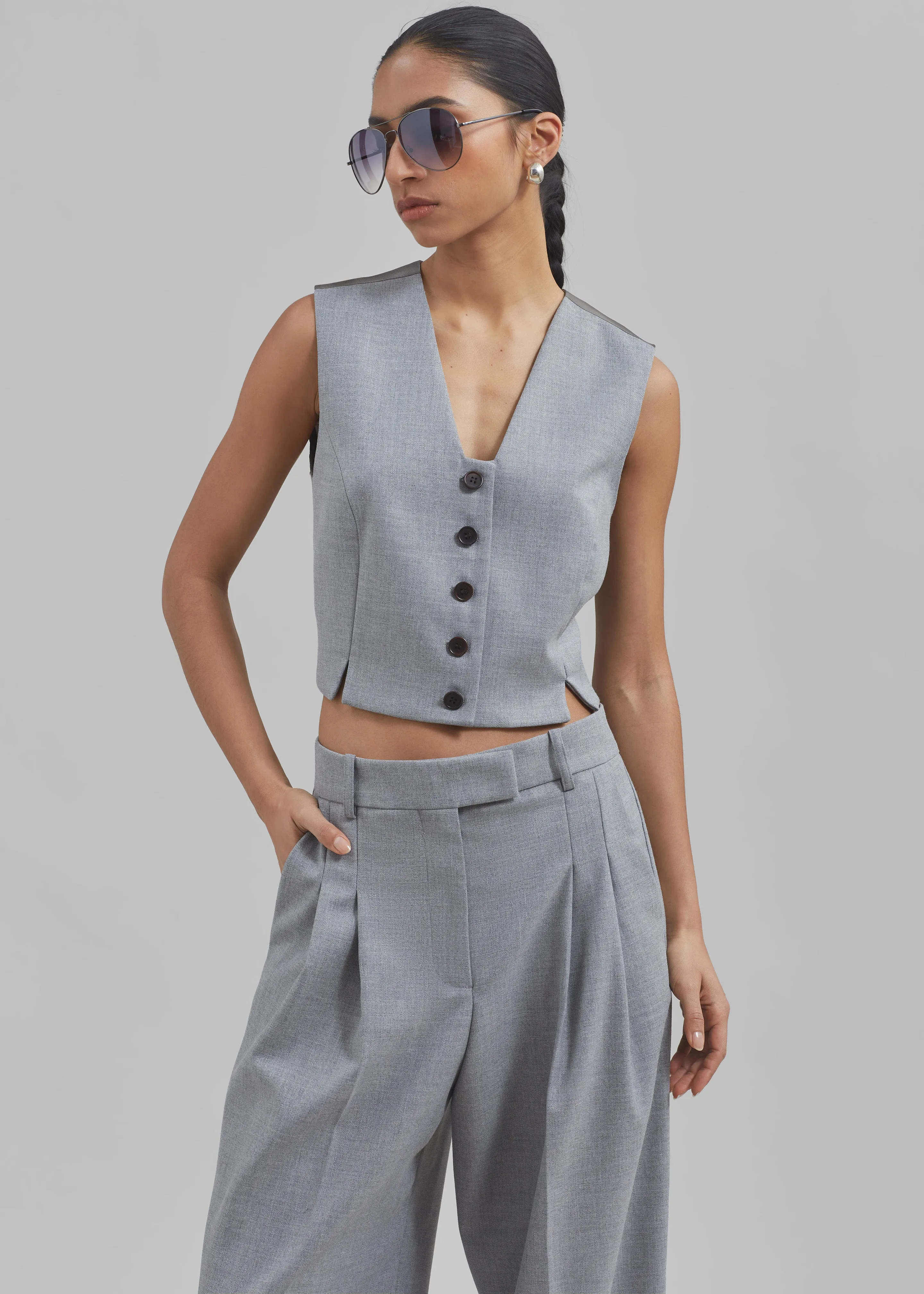 By Malene Birger Bettas Waistcoat - Grey Melange