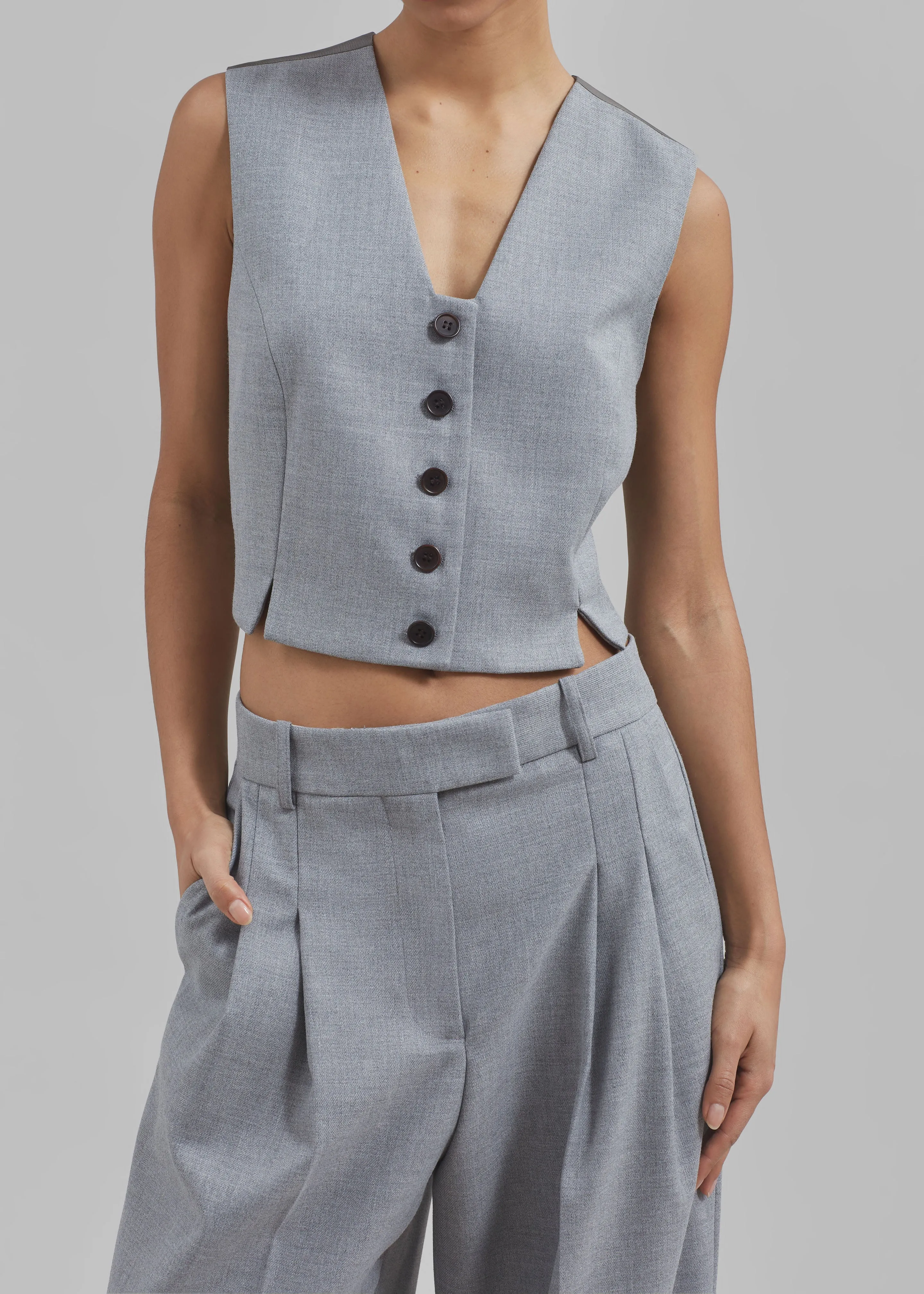 By Malene Birger Bettas Waistcoat - Grey Melange