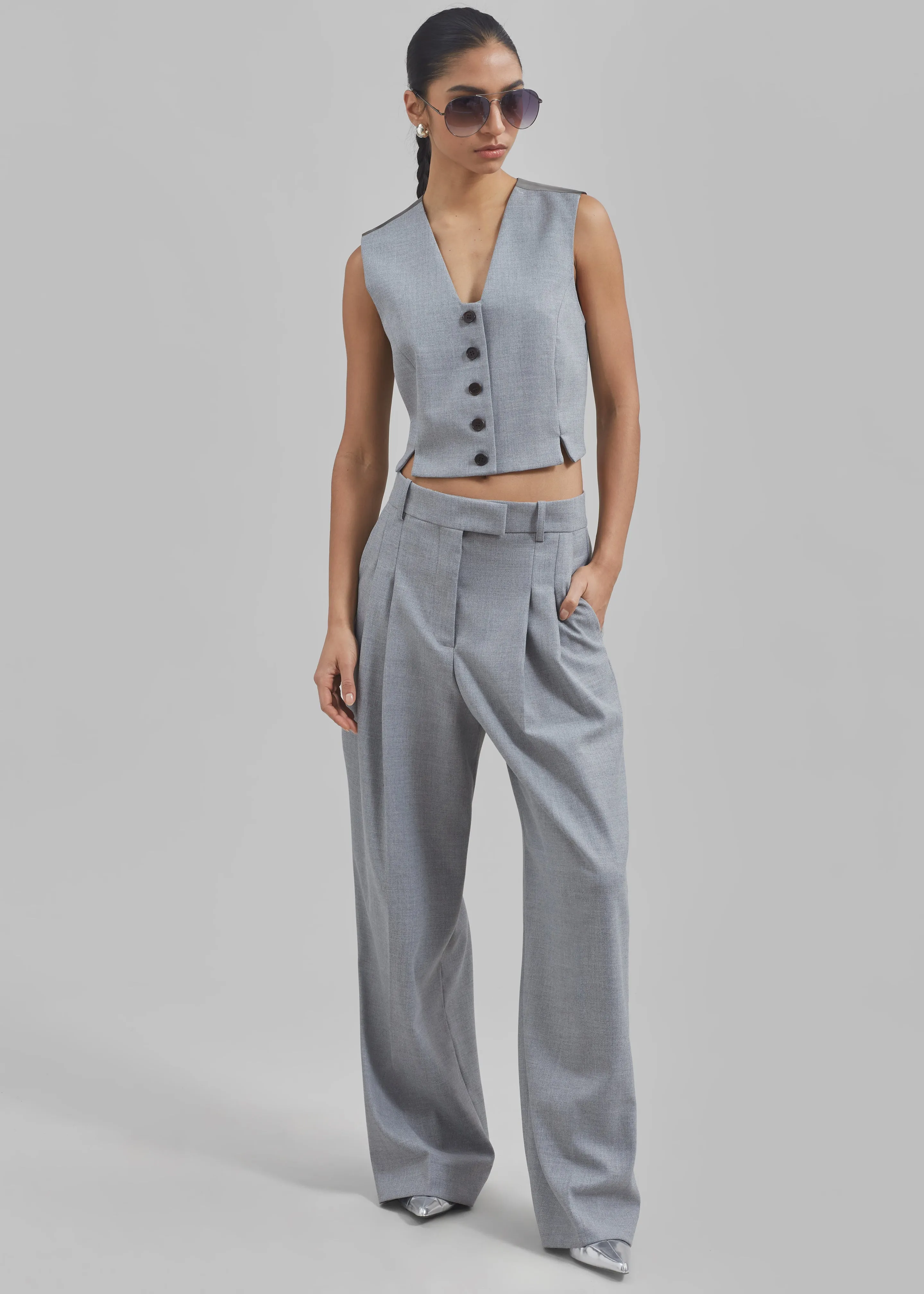 By Malene Birger Bettas Waistcoat - Grey Melange