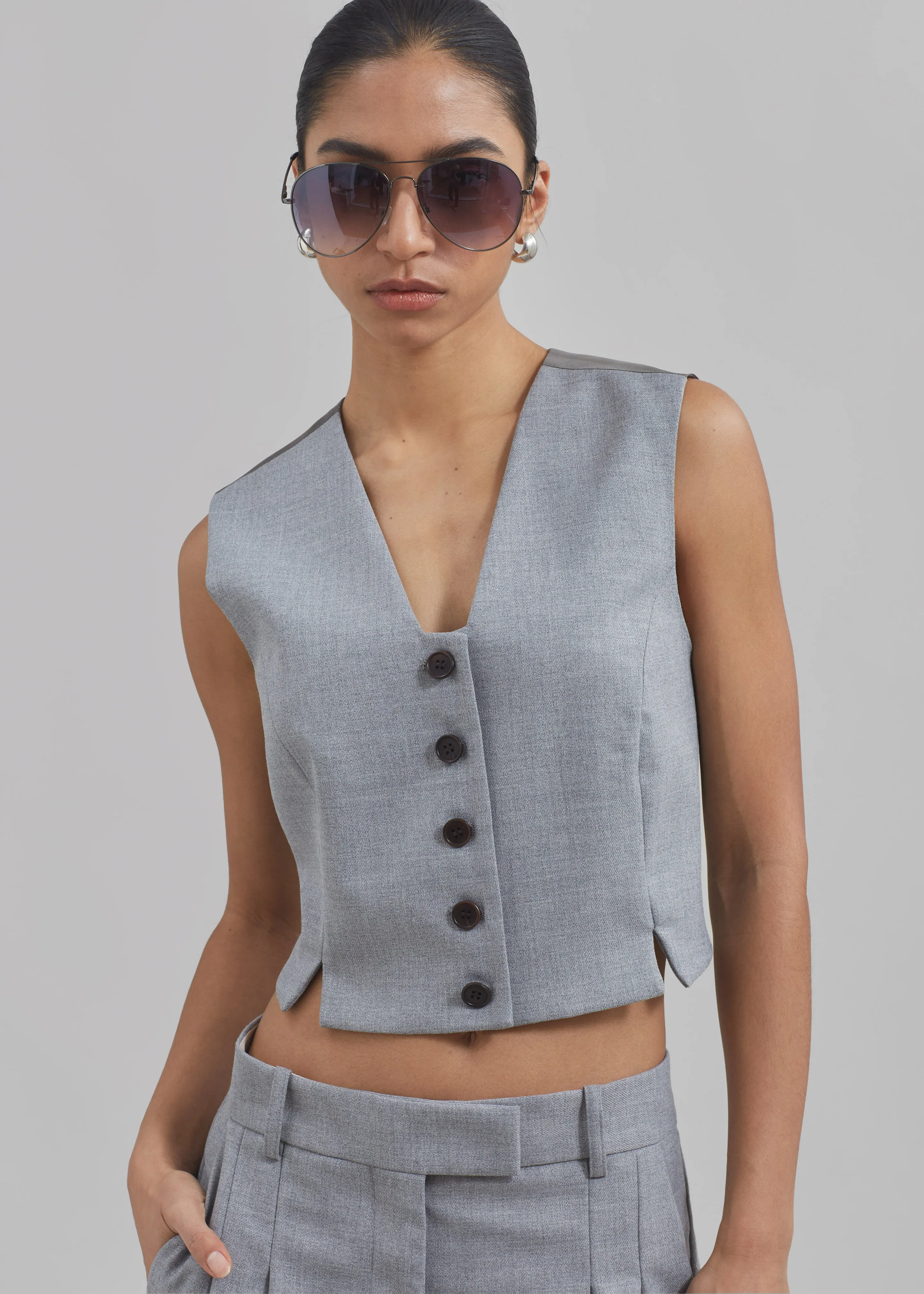 By Malene Birger Bettas Waistcoat - Grey Melange