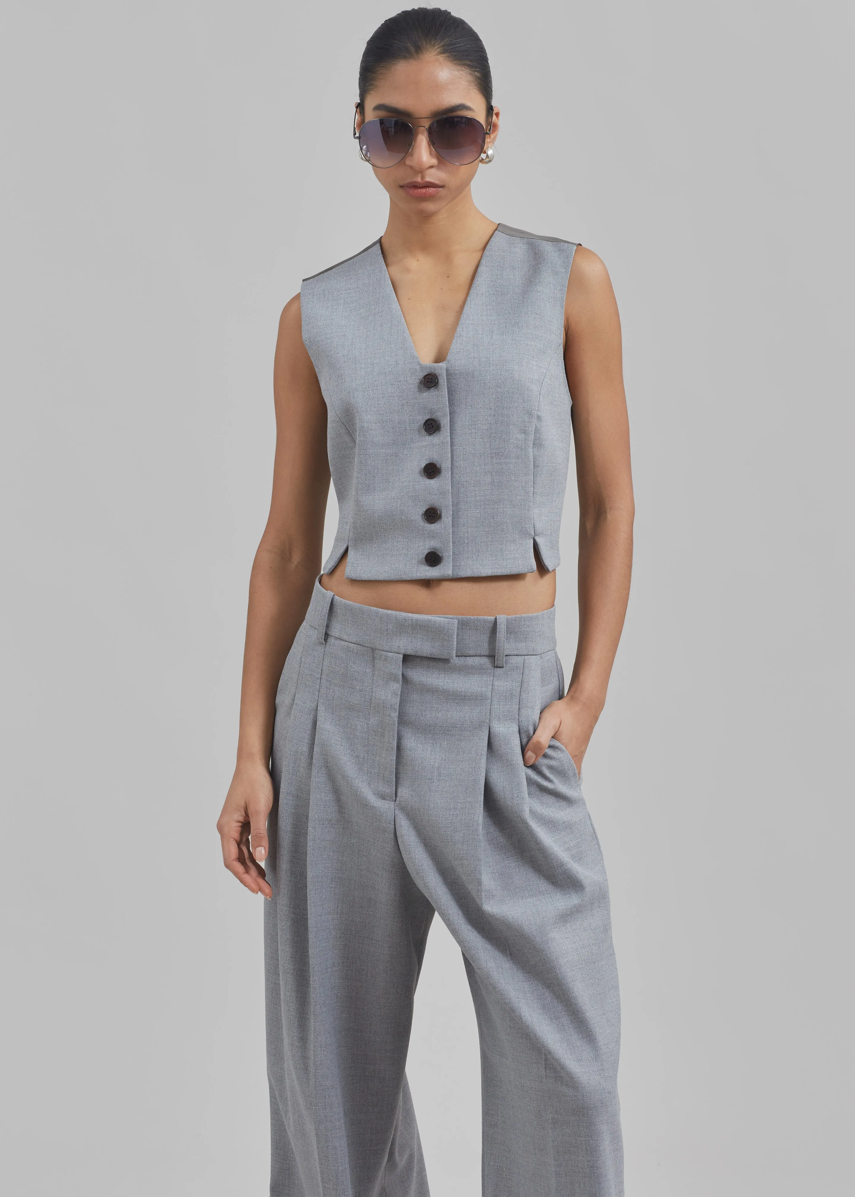 By Malene Birger Bettas Waistcoat - Grey Melange