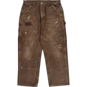 Carhartt Brown Double Knee Work Trousers - 32W 26L - Brown Cotton