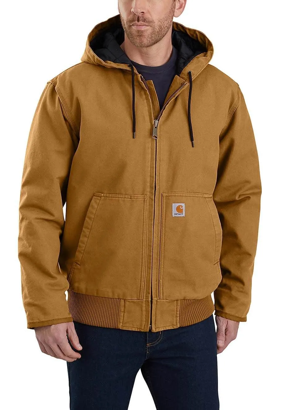 Carhartt Work Jacket Duck Active Hooded 104050 - Brown