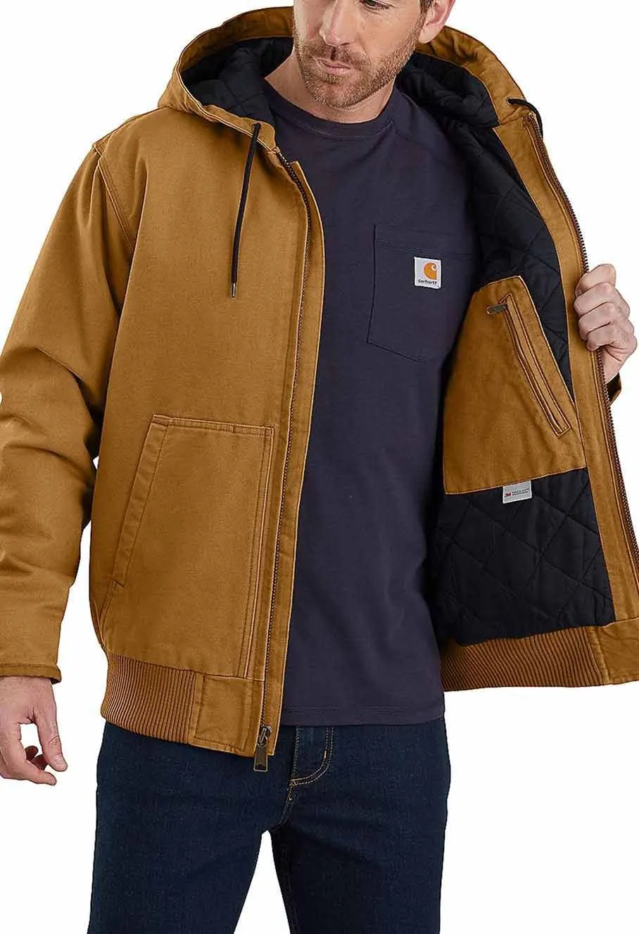 Carhartt Work Jacket Duck Active Hooded 104050 - Brown