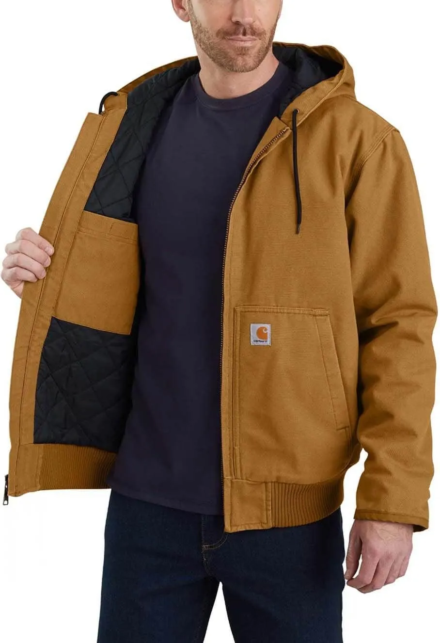 Carhartt Work Jacket Duck Active Hooded 104050 - Brown