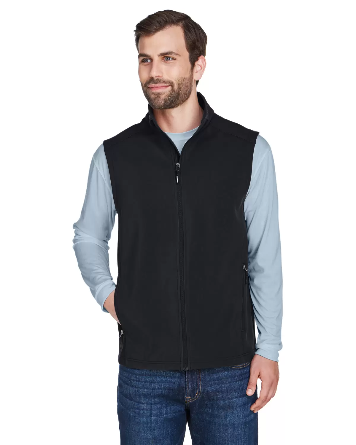 CE701 Ash City - Core 365 Men's Cruise Two-Layer Fleece Bonded Soft Shell Vest SKU: CE701