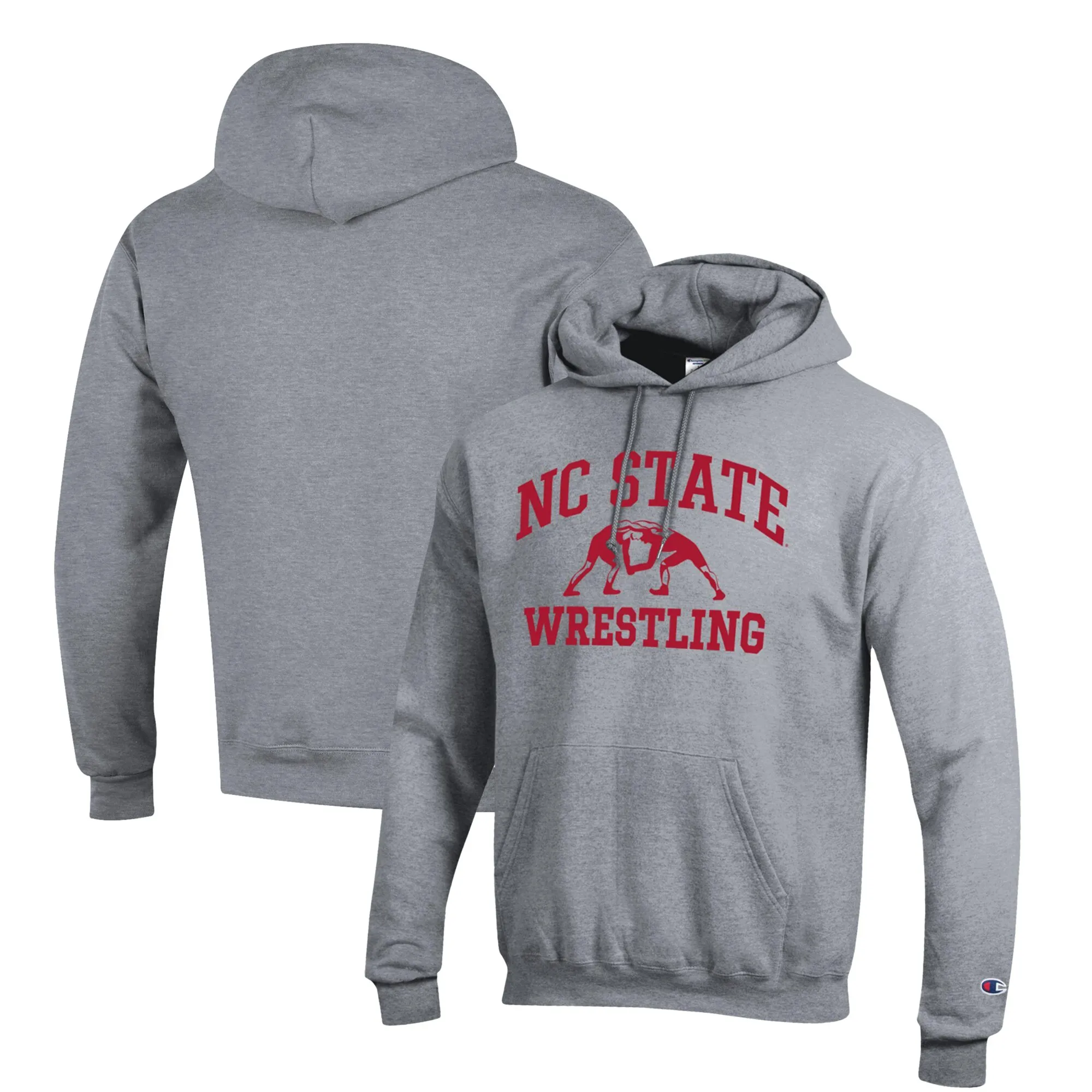 Champion NC State Wolfpack Gray Wrestling Icon Pullover Hoodie