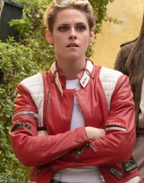 Charlie's Angels Kristen Stewart Red and White Leather Jacket