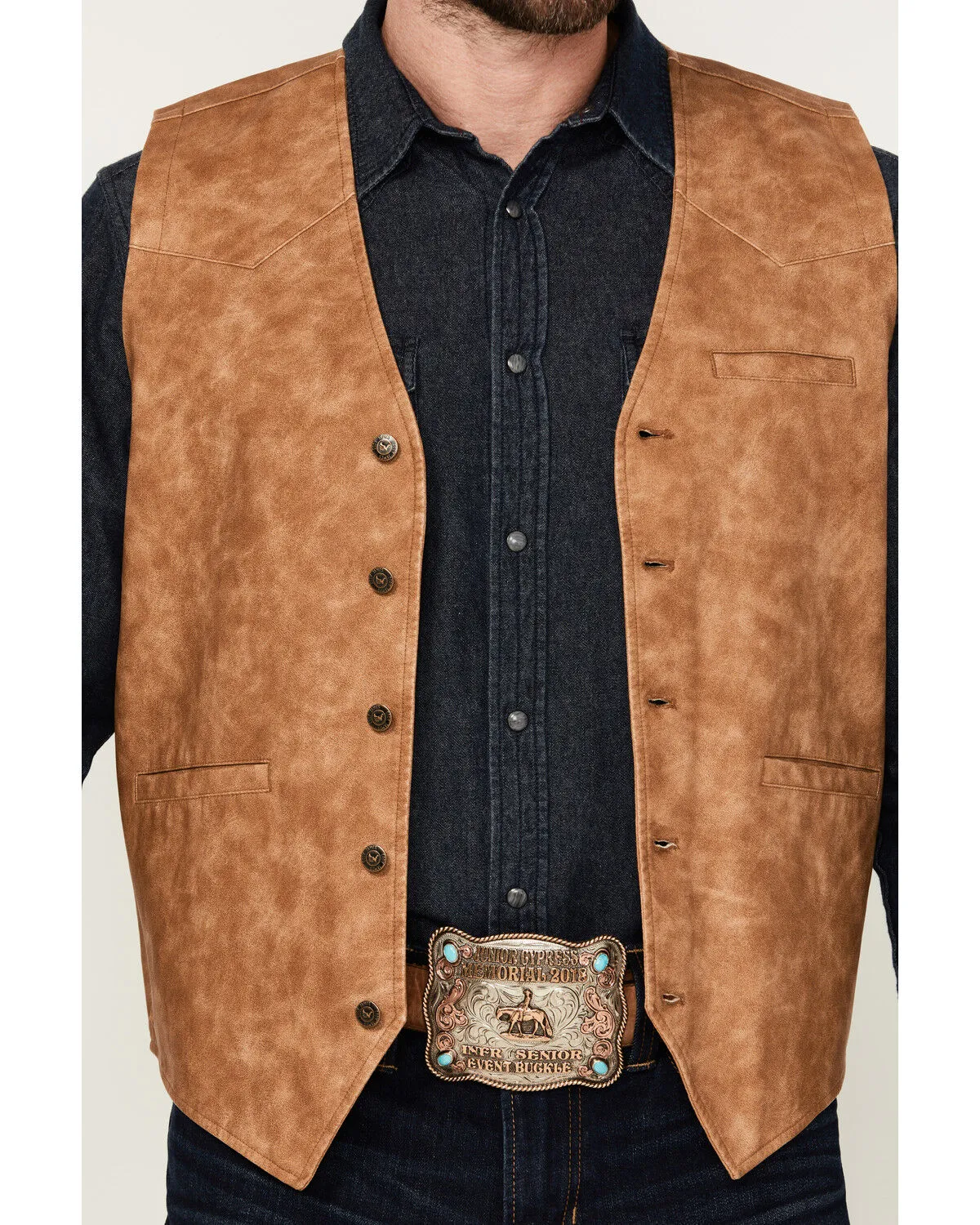 Cody James Men's Palomino Faux Leather Vest