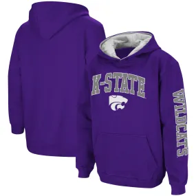 Colosseum Kansas State Wildcats Youth Purple 2-Hit Team Pullover Hoodie