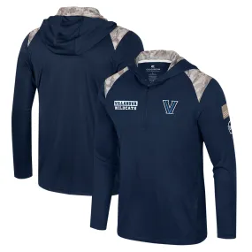 Colosseum Villanova Wildcats Navy OHT Military Appreciation Quarter-Zip Hoodie Jacket