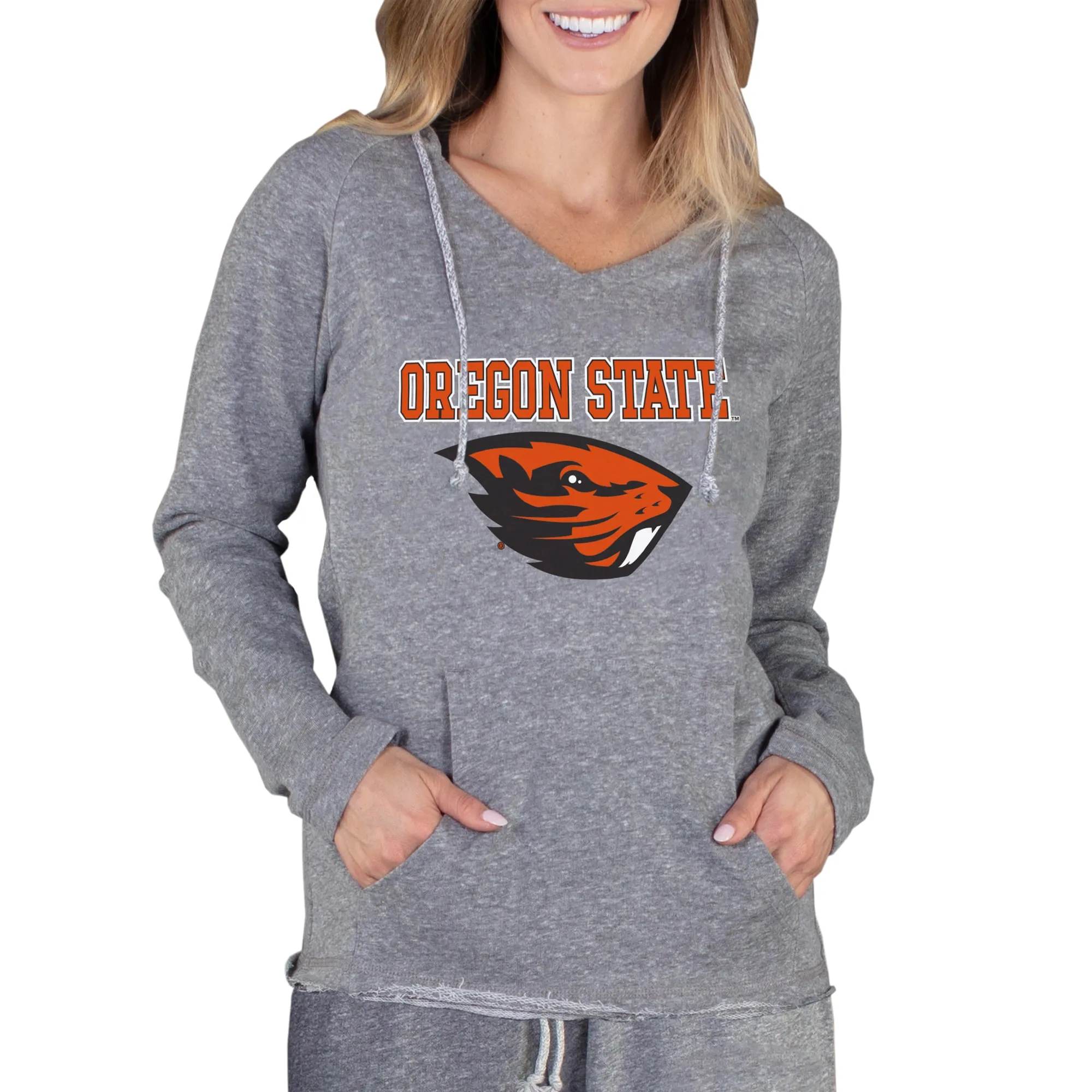 Concepts Sport Oregon State Beavers Women's Gray Mainstream Lightweight Terry Pullover Hoodie